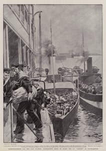 Versterkingen voor het Kaapstation, matrozen gaan aan boord van de SS Briton in Southampton door Frederic de Haenen