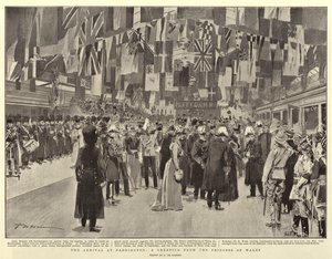 De aankomst op Paddington, een begroeting van de prinses van Wales door Frederic de Haenen