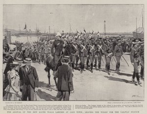 De aankomst van de New South Wales Lancers in Kaapstad, vertrek van de kade naar het treinstation door Frederic de Haenen