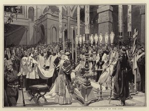 De Ceremonie bij de Steen van Zalving, zalving van het Beeld van Onze Heer door Frederic de Haenen