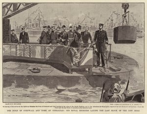 De Hertog van Cornwall en York in Gibraltar, Zijne Koninklijke Hoogheid legt het Laatste Blok van de Nieuwe Mole door Frederic de Haenen