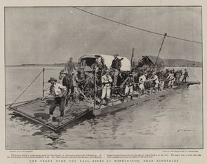 De veerboot over de Vaalrivier bij Windsorton, nabij Kimberley