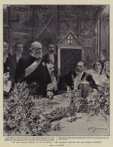 Het Banket van de Lord Mayor in de Guildhall, Lord Salisbury antwoordt voor de Ministers van Hare Majesteit door Frederic de Haenen
