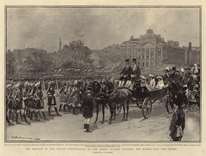 De Review van de Indiase Contingenten op de Horse Guards Parade, de Mars Langs de Koningin door Frederic de Haenen
