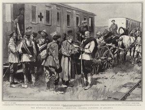 De Russen in Mantsjoerije, Cholerapatiënten verwijderen in Kharbia door Frederic de Haenen