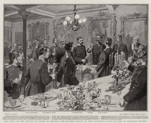 Het Bezoek van de Prins van Wales aan Berlijn, de Toast van de Keizer bij de Lunch gegeven door de 1e Dragonders door Frederic de Haenen