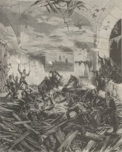 Het Winterpaleis na de explosie, avond van 17 februari 1880 door Frederic de Haenen