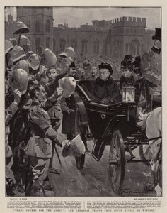 Driewerf hoera voor de Koningin, de Canadese troepen uit Zuid-Afrika in Windsor door Frederic de Haenen