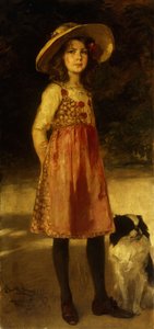 Portret van de Dochter van de Kunstenaar, Hilde, 1913 door Frederich August Kaulbach