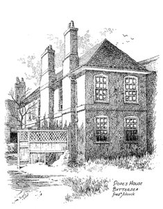Huis van Alexander Pope, Battersea, Londen, 1912 door Frederick Adcock