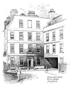 Dr. Johnsons Huis, 17 Gough Square, Londen, 1912 door Frederick Adcock