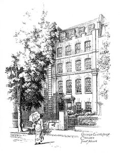 Het huis van George Eliot, Chelsea, Londen door Frederick Adcock