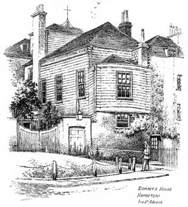 Huis van George Romney, Hampstead, Londen, 1912 door Frederick Adcock
