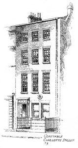 Huis van John Constable, Charlotte Street, Bloomsbury, Londen, 1912 door Frederick Adcock