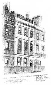 Het Huis van Lord Byron, 4 Bennet Street, St James, Londen, 1912 door Frederick Adcock