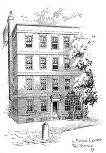 Huis van Oliver Goldsmith, 2 Brick Court, Temple, Londen, 1912