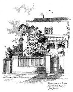 Huis van Samuel Richardson, North End, Fulham, Londen, 1912