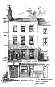 Het huis van Sir Benjamin West, Newman Street, Londen, 1912 door Frederick Adcock