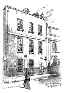 Huis van Sir Isaac Newton, St Martins Street, Londen door Frederick Adcock