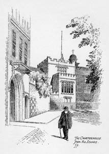 De Charterhouse vanaf het plein, Londen door Frederick Adcock