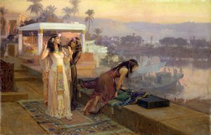 Cleopatra (69-30 v.Chr.) op de terrassen van Philae, 1896 door Frederick Arthur Bridgman