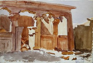 De tempel van Kalabsha door Frederick Arthur Bridgman
