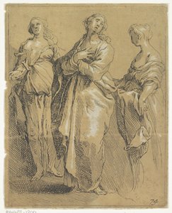 Drie staande figuren door Frederick Bloemaert