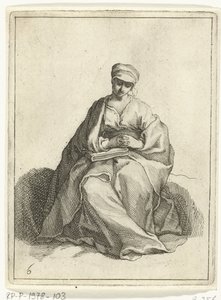 Zittende, biddende vrouw (15 kleine figuren)