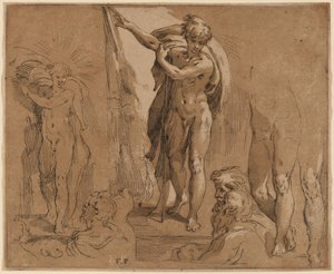 Sint-Jan de Doper door Frederick Bloemaert after Parmigianino