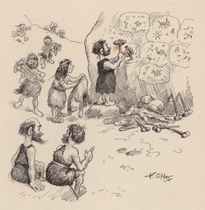 Onze Antediluviaanse Voorouders door F Opper: Nummer Zes (litho)