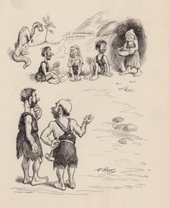 Onze Antediluviaanse Voorouders door F Opper: Nummer Drie (litho)