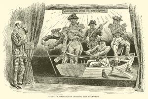 Studie van Washington die de Delaware oversteekt