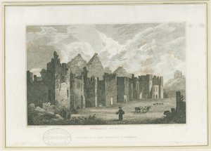 Tutbury Kasteel - Kasteelhof (gravure)