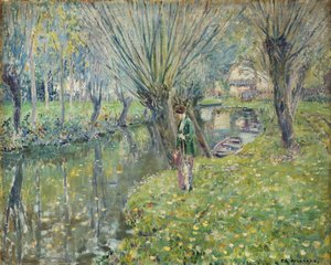 Bij de rivier door Frederick Carl Frieseke