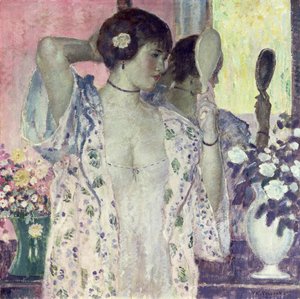 De handspiegel door Frederick Carl Frieseke