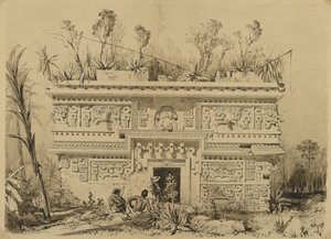 Las Monjas, Chichen Itza, Yucatan, 1843 door Frederick Catherwood