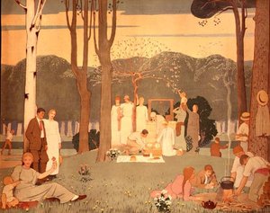 Picknickscène door Frederick Cayley Robinson