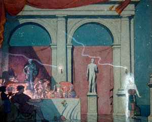 Tyltyl draait de diamant, illustratie uit Act IV Scene IV van 