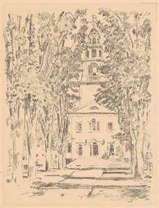 Koloniale kerk, Gloucester door Frederick Childe Hassam