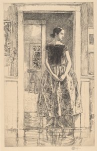 Meisje in een moderne jurk, 1922 door Frederick Childe Hassam