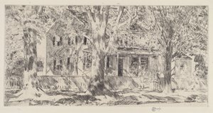 Huis aan de hoofdstraat, Easthampton, 1922 door Frederick Childe Hassam