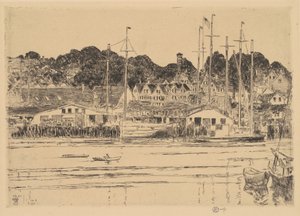 Binnenhaven, Gloucester door Frederick Childe Hassam