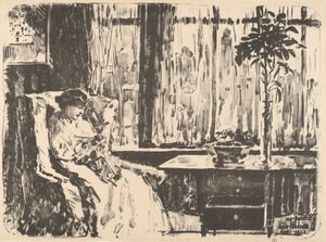 Het brede gordijn, 1918 door Frederick Childe Hassam
