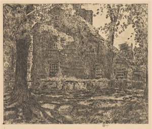 The Home Sweet Home Cottage, Easthampton, 1921 door Frederick Childe Hassam