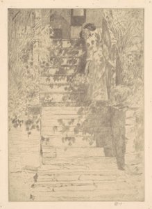 De Trappen, 1915 door Frederick Childe Hassam