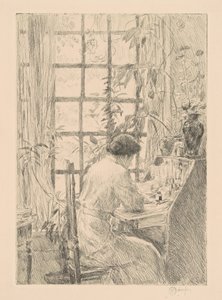 Het Schrijfbureau, 1915 door Frederick Childe Hassam