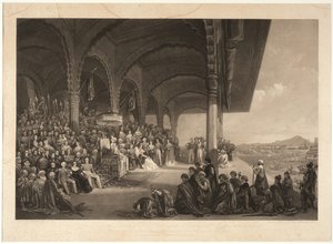 De Dussorah Durbar van Zijne Hoogheid de Maharaja van Mysore door Frederick Christian Lewis