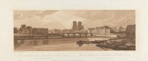 Uitzicht op Pont de la Tournelle en Notre Dame, genomen vanaf het Arsenal 1802
