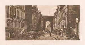 Uitzicht op de Poort van St. Denis door Frederick Christian Lewis the Elder