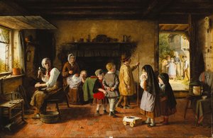 Vroeg verdriet, 1861 door Frederick Daniel Hardy